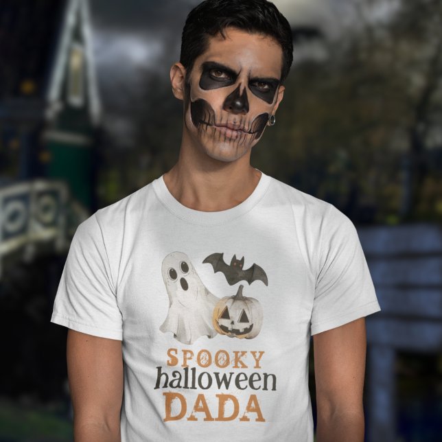 Camiseta Fantasma negra naranja Halloween Dada (Subido por el creador)