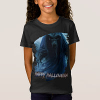 Fantasma negro en un paisaje infernal - Halloween