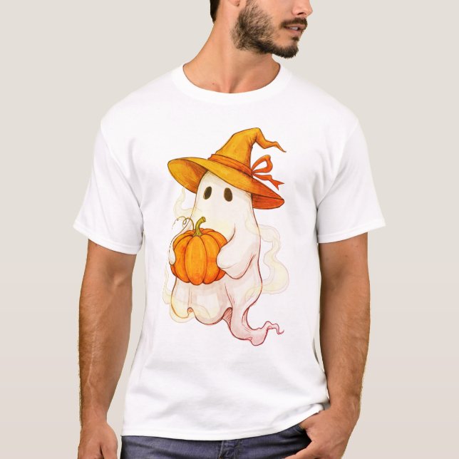 Camiseta Fantasma otoñal con calabaza (Anverso)