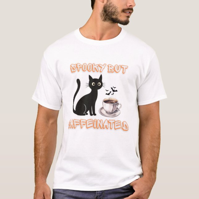 Camiseta Fantasma pero cafeinada - Cuffe de gato negro de H (Anverso)