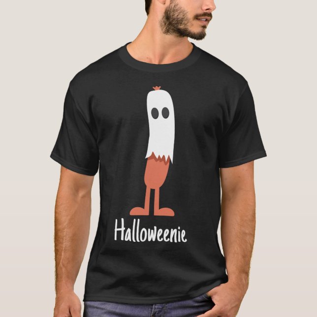 Camiseta Fantasma Perro caliente Halloweenie Costume Fun Fo (Anverso)