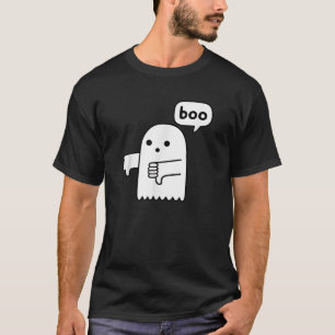 Camiseta Fantasma Pulgar Abajo Gritando Boo Desaprobación D
