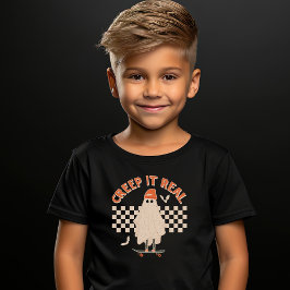 Camiseta Fantasma Retro Creep It Real Skateboard Halloween