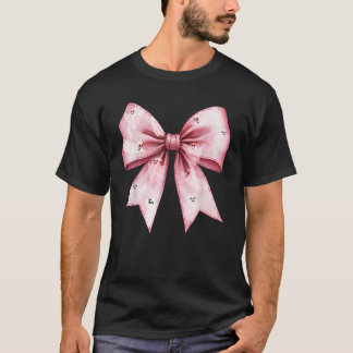 Camiseta Fantasma Rosa Bow Coquette Halloween Spooky Tempor