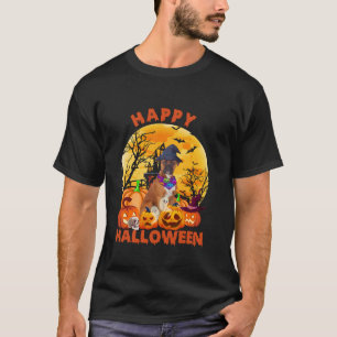 Camiseta Fantasma Scary Calabaza Moon Witch Boxer Dog Happy