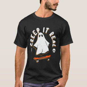 Camiseta Fantasma Ser Real Patineta Divertido Halloween