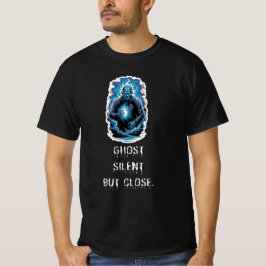 Camiseta Fantasma Silencioso pero Cerca – Espíritu Azul Osc