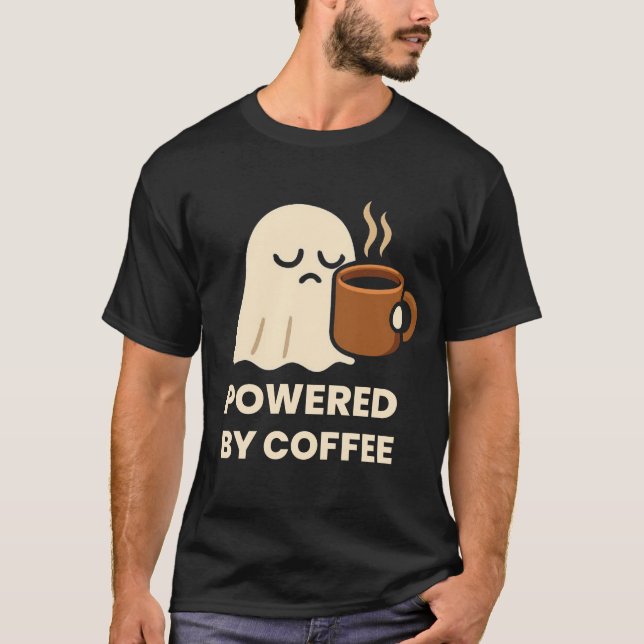 Camiseta Fantasma somnolienta con café (Anverso)