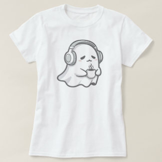 Camiseta Fantasma somnolienta con café | SOLO BLANCO