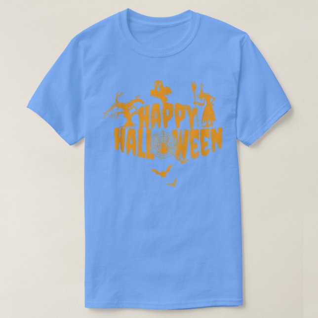 Camiseta Fantasma Spyder Web Bats Witch Tree Happy Hallowee (Diseño del anverso)