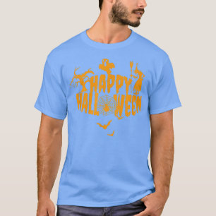 Camiseta Fantasma Spyder Web Bats Witch Tree Happy Hallowee