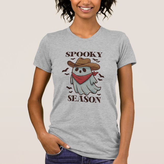 Camiseta Fantasma Temporada Cowboy Ghost Halloween (Anverso)