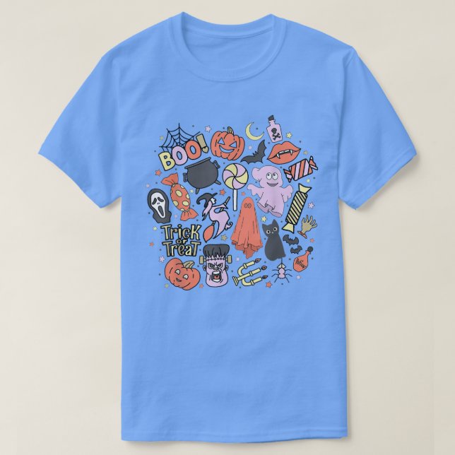 Camiseta Fantasma temporada espeluznante de Halloween Doodl (Diseño del anverso)