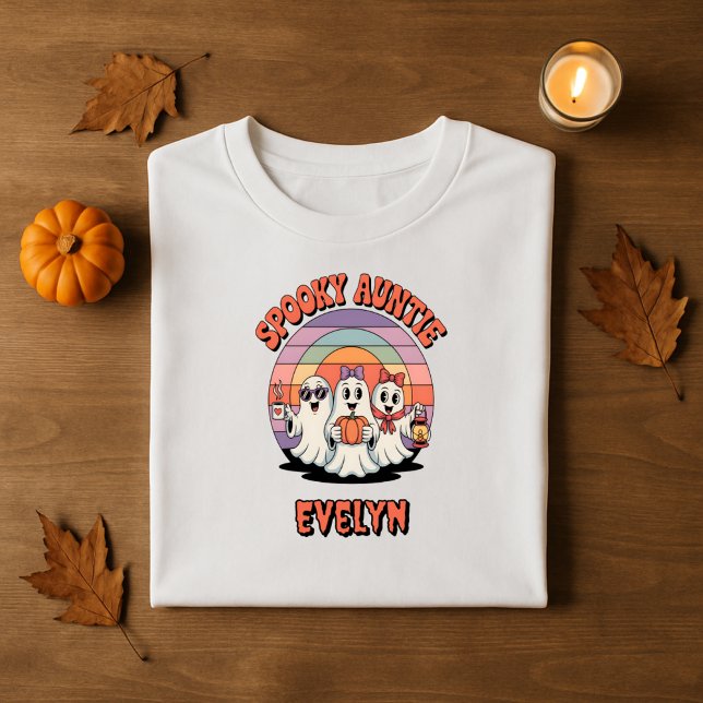 Camiseta Fantasma tía Retro fantasma Halloween mujeres (Subido por el creador)