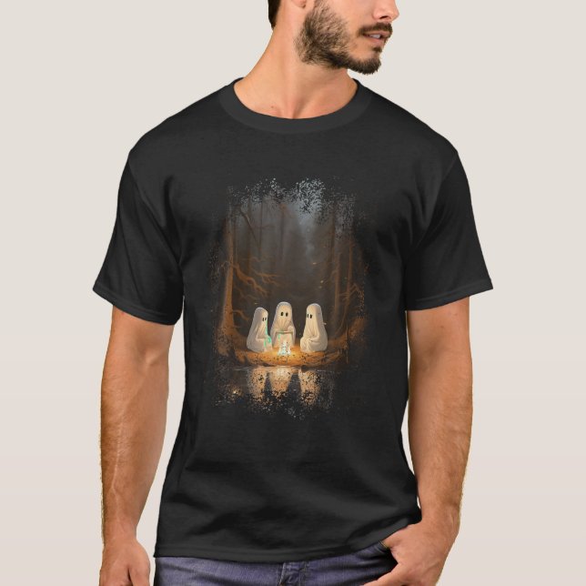 Camiseta Fantasma vintage Campfire Camping Halloween gótico (Anverso)