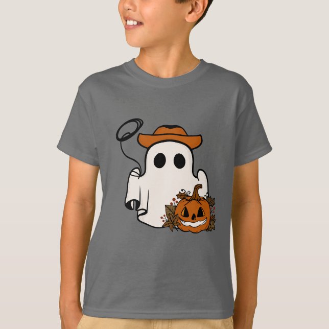 Camiseta Fantasma y calabaza de Halloween (Anverso)