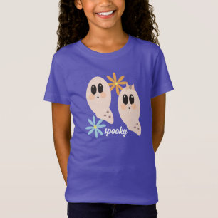 Camiseta Fantasma y Ghoul Retro Groovy Floral   