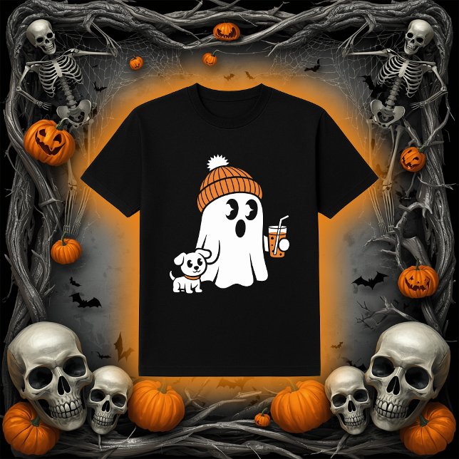 Camiseta Fantasma y pipa acogedoras | Fall Beanie & Coffee (Subido por el creador)