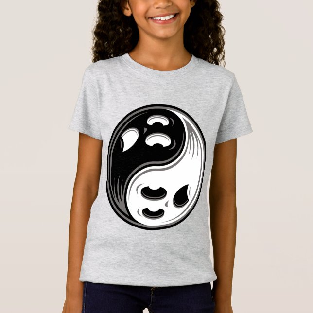 Camiseta Fantasma Yin Yang Negro y Blanco (Anverso)