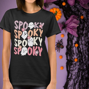 Camiseta Fantasmagóricos fantasmas rosa melocotón Halloween