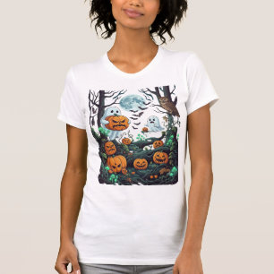 Camiseta Fantasmagóricos murciélagos luna llena búhos calab