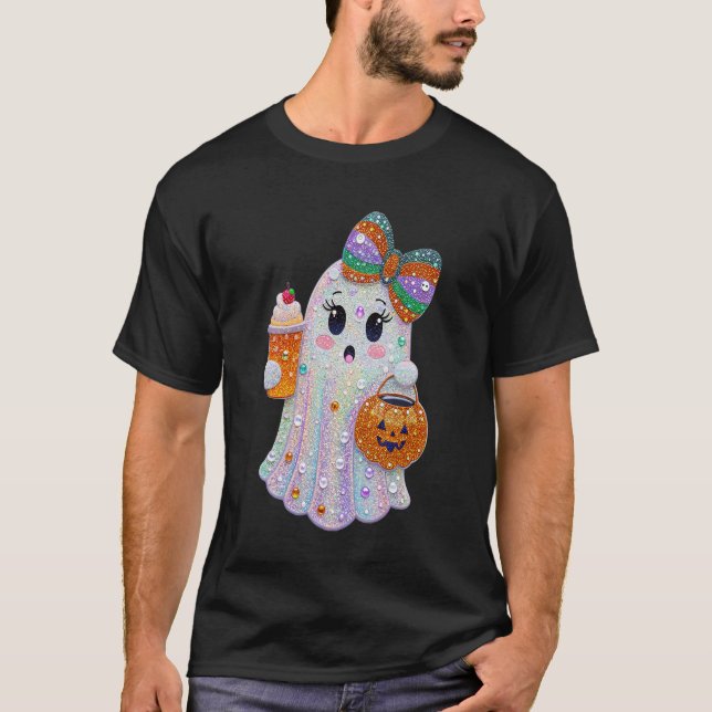 Camiseta Fantasmagóricos Rhinstones de Halloween de Moda (Anverso)