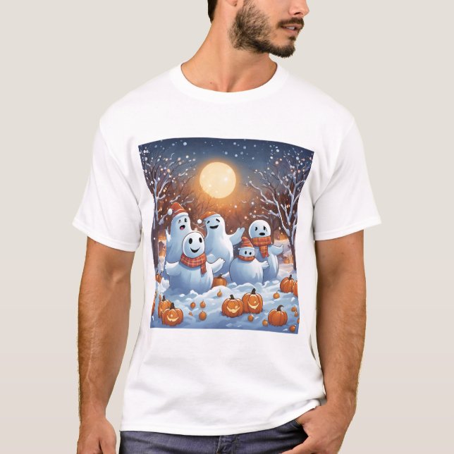 Camiseta Fantasmas amistosos haciendo ángeles de nieve (Anverso)