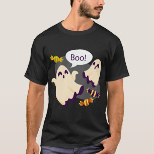 Camiseta Fantasmas cortos diciendo Boo Halloween