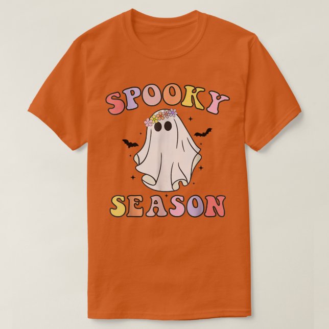 Camiseta Fantasmas Costume Groovy Ghost Spooky Temporada Re (Diseño del anverso)