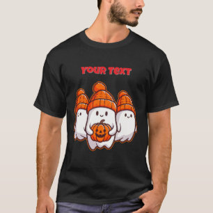 Camiseta Fantasmas de Halloween cortos con calabaza y juan 