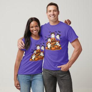 Camiseta Fantasmas De Halloween En Coquette Bows & Pumpkins