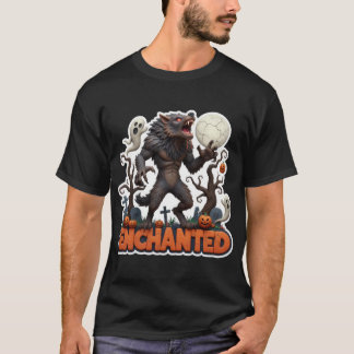 Camiseta Fantasmas de hombre lobo calabazas escena de Hallo