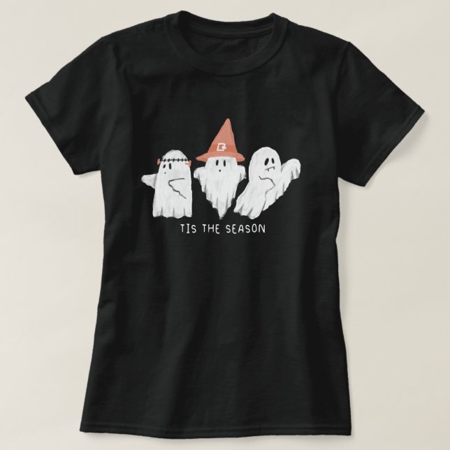 Camiseta Fantasmas De La Temporada Cae Halloween (Diseño del anverso)