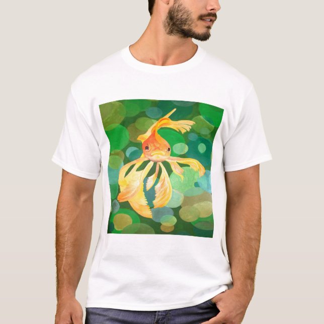 Camiseta Fantasmas de oro con vectores de burbujas verdes (Anverso)