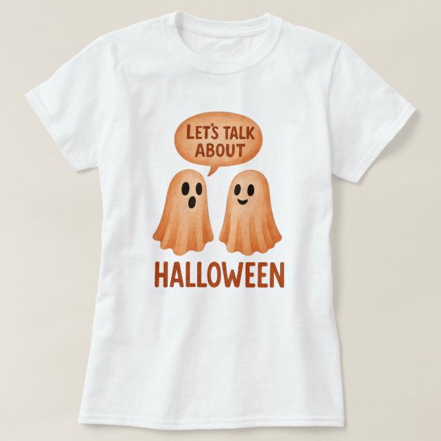 Camiseta Fantasmas discutiendo Halloween (Diseño del anverso)
