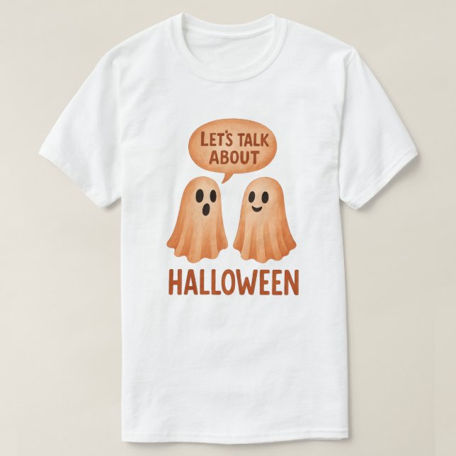 Camiseta Fantasmas discutiendo Halloween (Diseño del anverso)