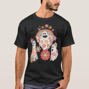 Camiseta Fantasmas estéticos florales divertidos Halloween 