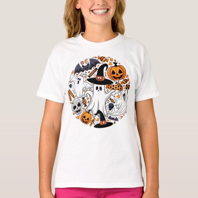 Camiseta Fantasmas fantasmagóricos y adorables monstruos ad (Anverso)