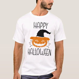 Camiseta Fantasmas Felices Cránulos De Halloween Y Calabaza