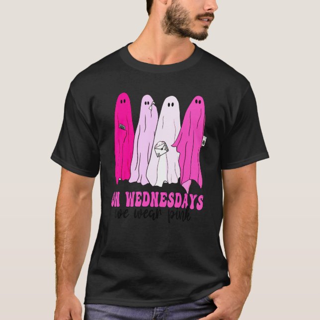 Camiseta Fantasmas Halloween Ghous Mean Ghouts Pink Ghost W (Anverso)