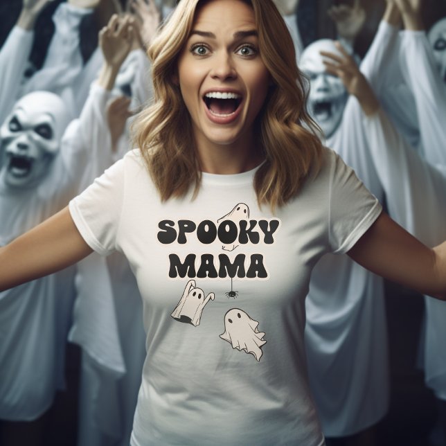 Camiseta Fantasmas retro Spooky Mama Halloween (Subido por el creador)