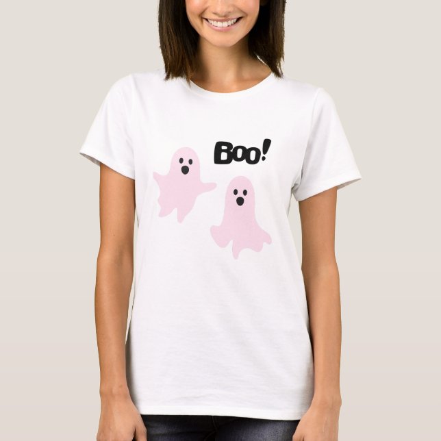 Camiseta Fantasmas rosas de Boo Cute Halloween (Anverso)