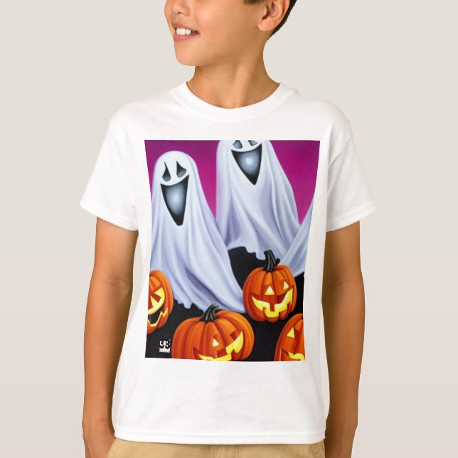 Camiseta Fantasmas y calabazas de Halloween (Anverso)
