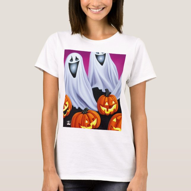 Camiseta Fantasmas y calabazas de Halloween (Anverso)
