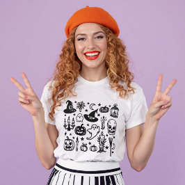 Camiseta Fantasmas y calabazas de Halloween en temporada de