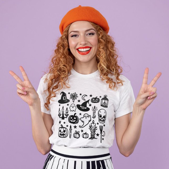 Camiseta Fantasmas y calabazas de Halloween en temporada de (Spooky Season Halloween Ghosts and Pumpkins T-Shirt)
