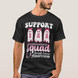 Camiseta Fantasmas Y Cinta Rosa Soporte Cáncer De Mama Escu