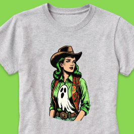 Camiseta Fantasmosa temporada de gallina de la retro verde