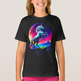 Camiseta Fantástica niña salvaje de unicornio colorido