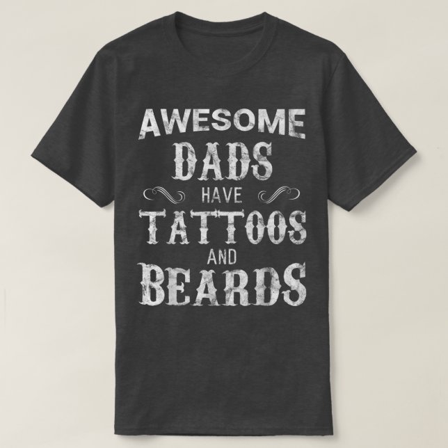 Camiseta Fantásticas modas tienen tatuajes y barbas Día de  (Diseño del anverso)